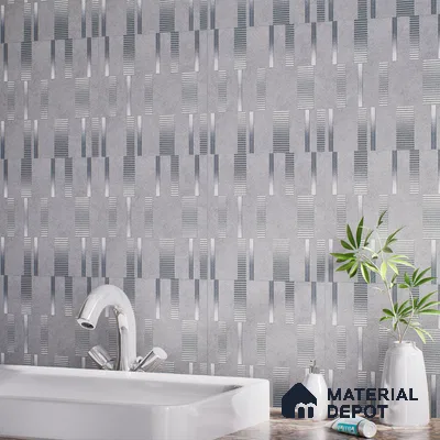 Highlighter Tiles  Tile TL 07251 E Plana 8015 GLM (Silver) 1 ft x 1 ft Ceramic Matte Finish - 9 mm  | 2 mm Spacer is Mandatory (Sample)